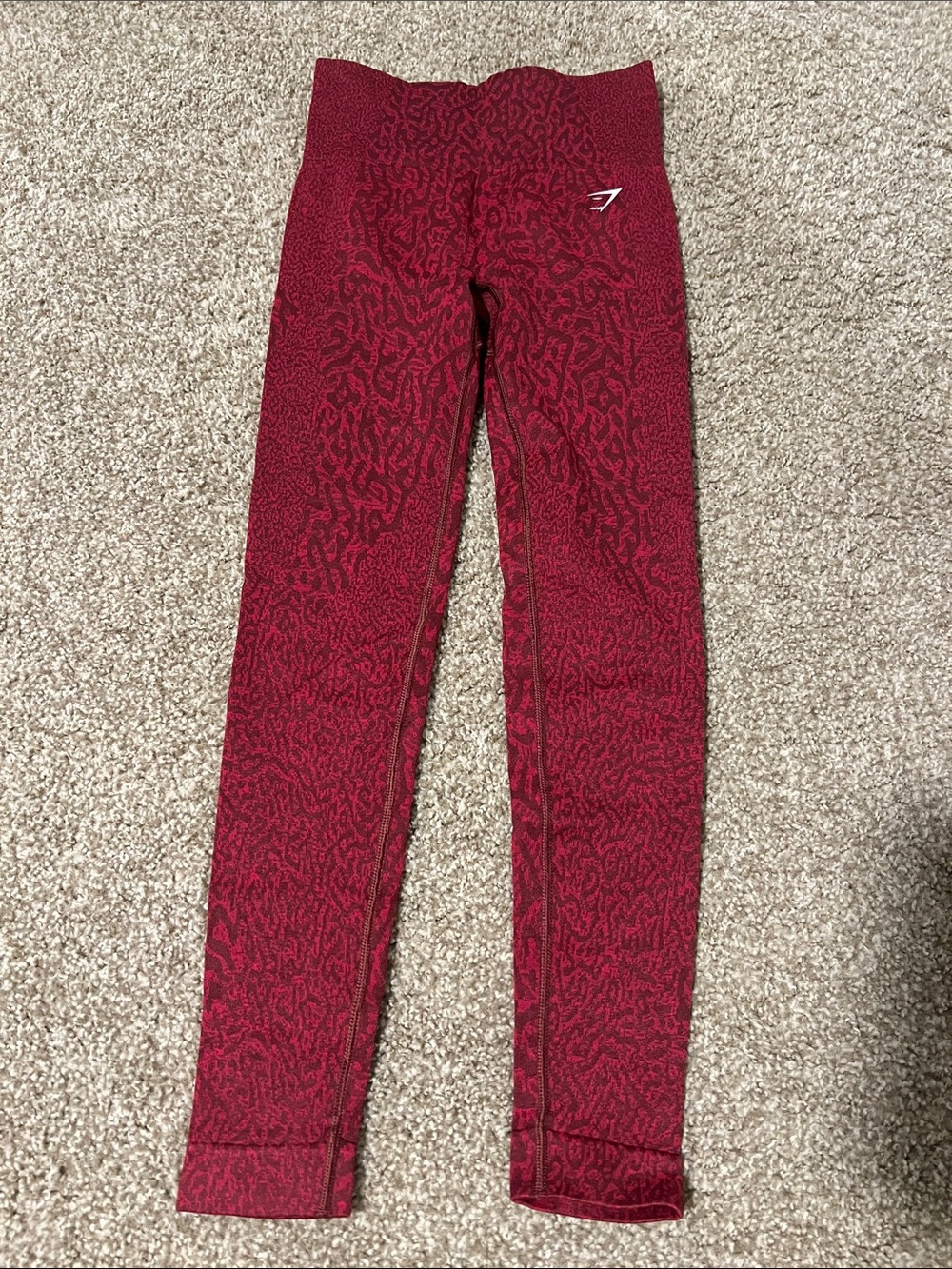 Gymshark Burgundy Patterned Active Leggings
